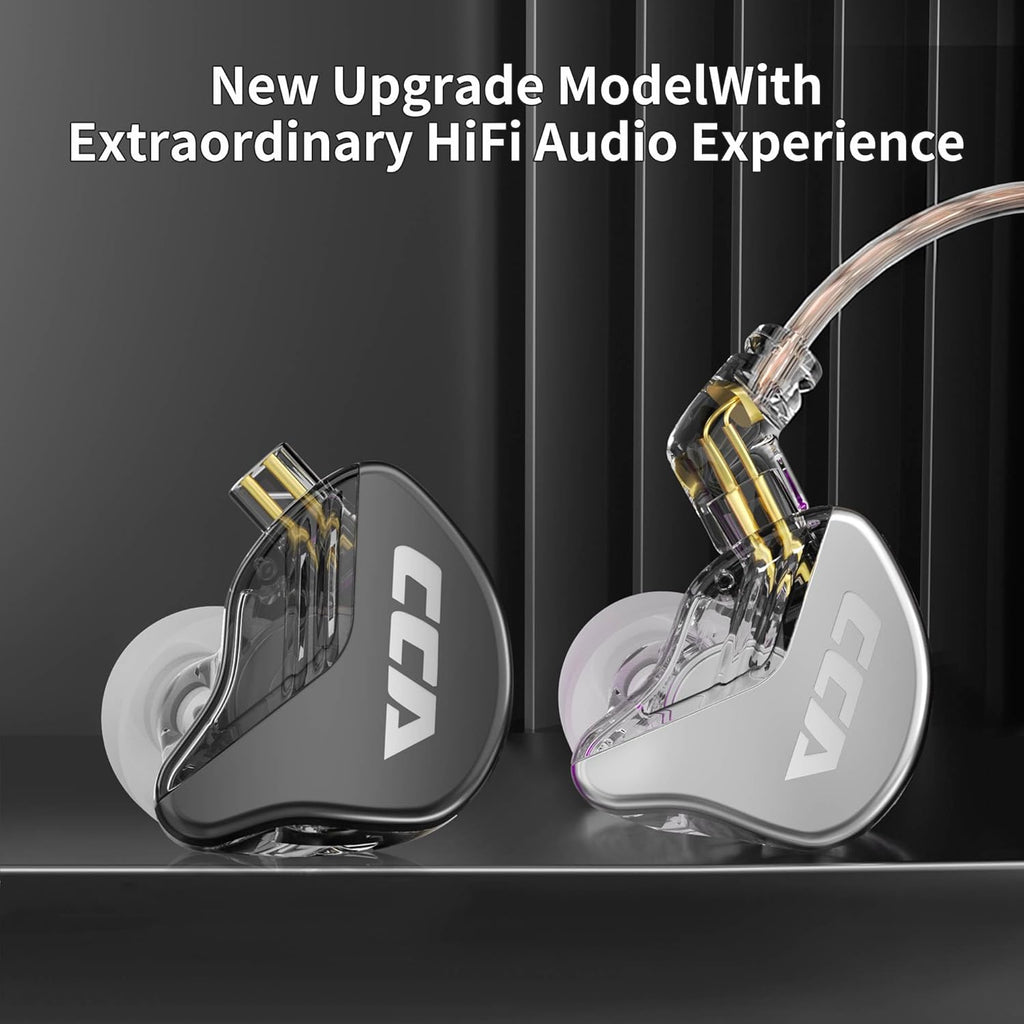 CCA CRA Monitor In-Ear, Auriculares IEM con Driver Dinámico de Diafragma, Cristal, Con Micrófono