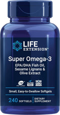Tabletas Life Extension Super Omega 3 o DHA con lignanos de sésamo y extracto, 240 unidades