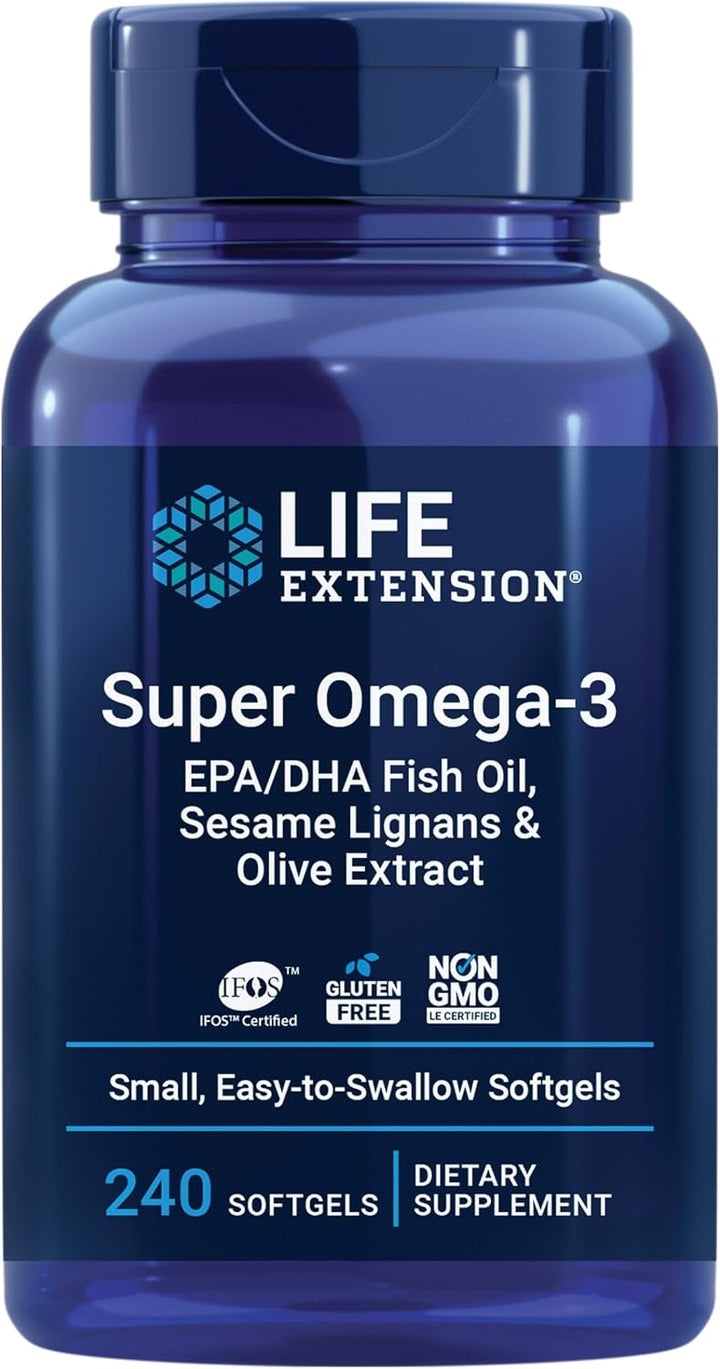 Tabletas Life Extension Super Omega 3 o DHA con lignanos de sésamo...