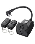 DEWENWILS - Regulador de intensidad para exteriores, para cadena de luces, 2 controles remotos, enchufe regulable