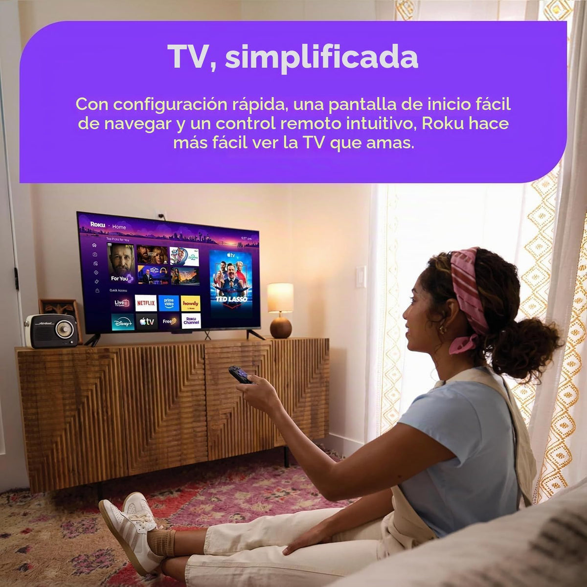 Roku Streaming Stick Plus con control remoto por voz - 4K y HDR10+ | Dispositivo de transmisión 4K y HDR para TV con control remoto por voz Roku - Noticias locales gratuitas y en vivo, deportes
