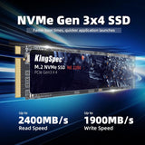 KingSpec SSD 512GB, M.2 NVMe Gen3x4 SSD 2280 - Hasta 2400 MB\/s, un...