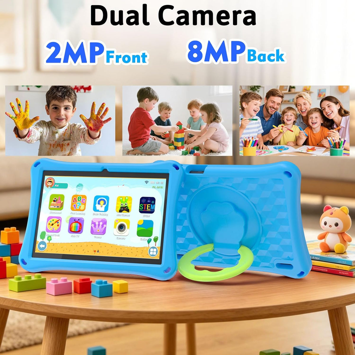 Tableta para niños Android 15 con estuche, tableta de 10 pulgadas p...
