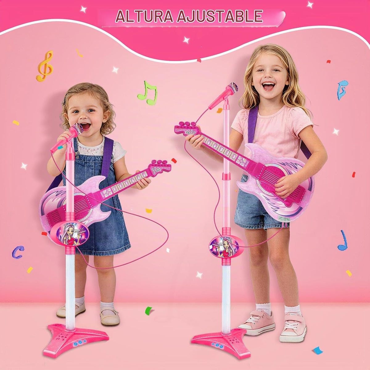 Juego de guitarra eléctrica y micrófono para niños, juguete musical, regalo
