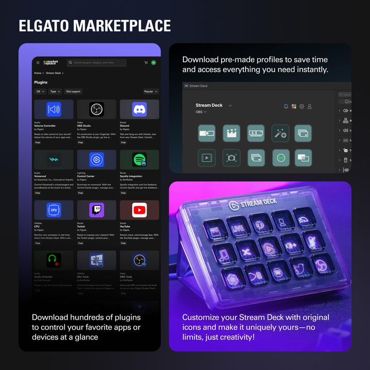 Elgato Stream Deck MK.2 \u2013 Controlador de estudio, 15 teclas ma...