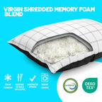 Almohadas de Plumón y Algodón | Almohadas de Espuma Viscoelástica Tamaño Queen, Diseñadas y Aprobadas por Quiroprácticos, 2 en 1 Respaldo y Almohadas para la Cama | Almohadas Completamente