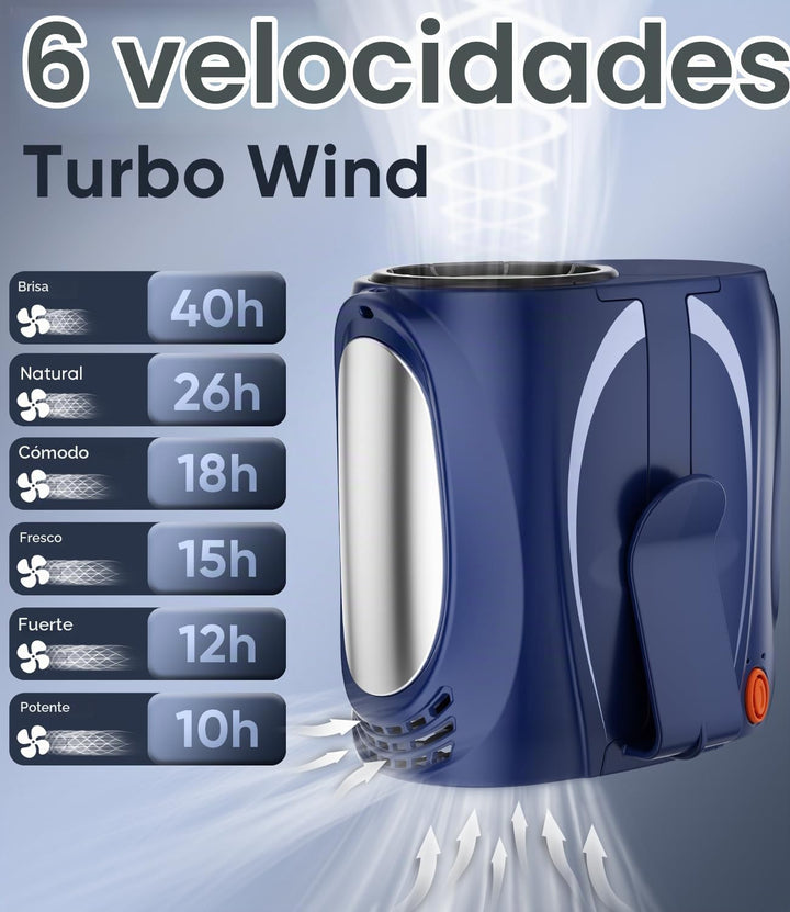 Ventilador de cintura portátil AI, 6 velocidades 16000RPM de flujo...