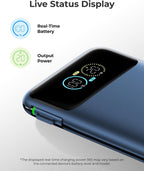 VIYISI Pequeño cargador portátil del banco del poder delgado 10000mAh, Azul marino