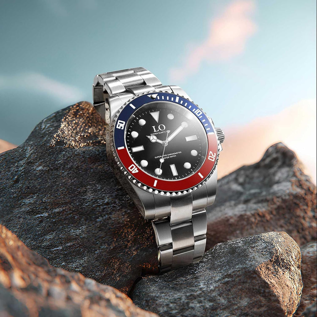 LO Reloj Oyster para hombre, cronógrafo analógico, de cuarzo, acero inoxidable, impermeable, cristal de zafiro, regalo de lujo, simple y casual