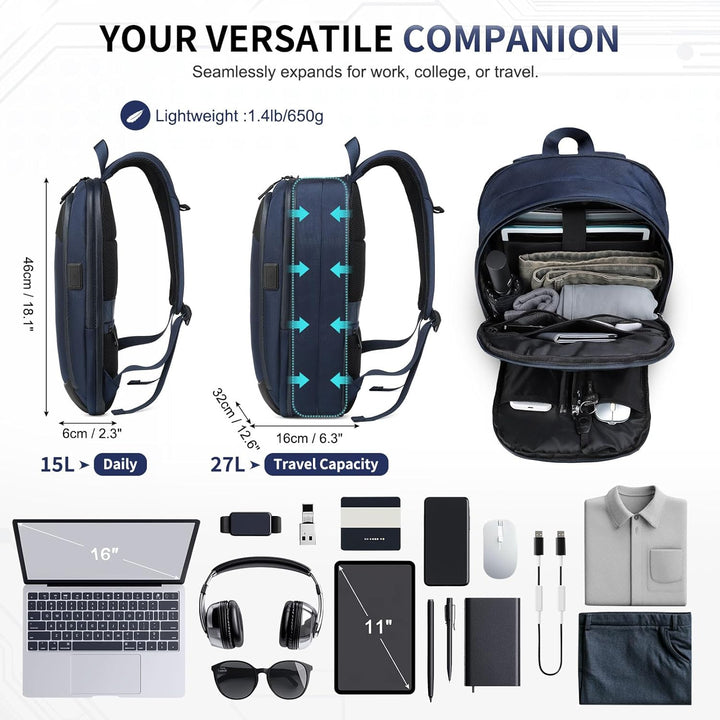 SUIKIHUM Mochila delgada para laptop para hombres y mujeres, bolsa...