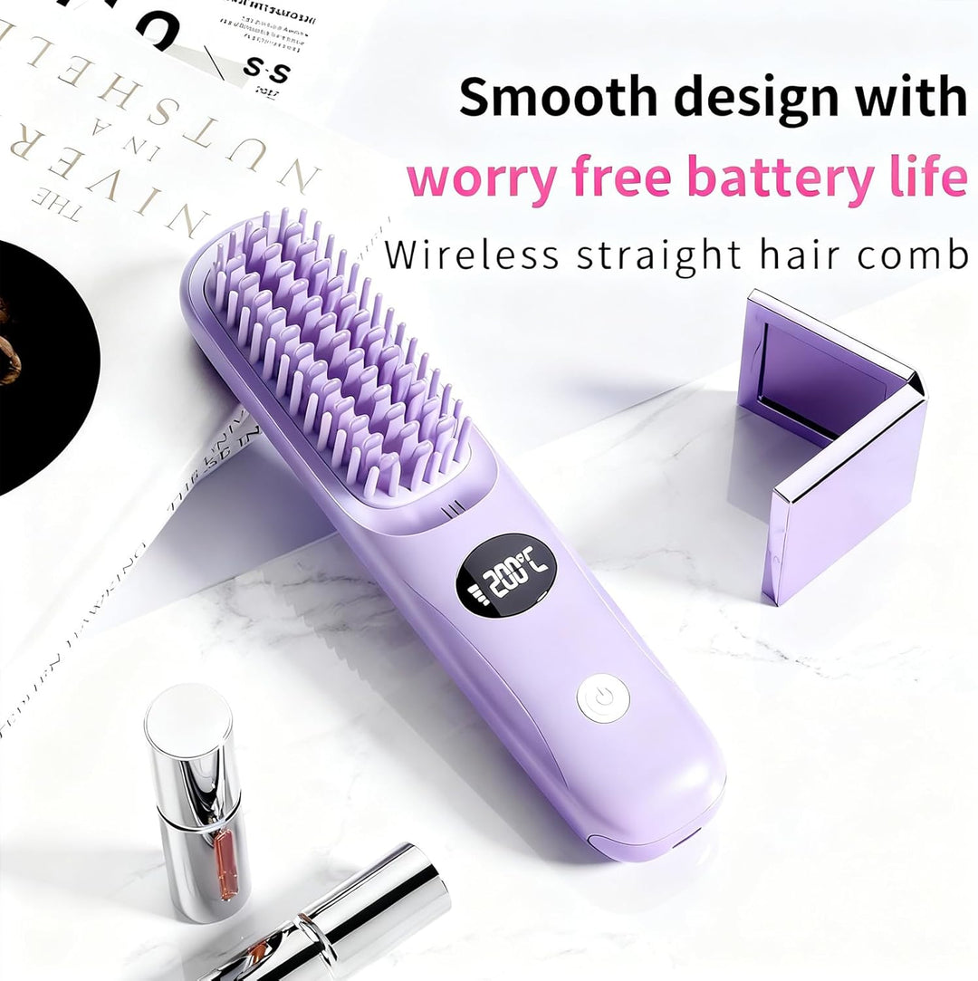 Go Brush Pro 2026 Cepillo alisador de cabello inalámbrico, mini ali...