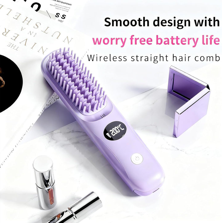 Go Brush Pro 2026 Cepillo alisador de cabello inalámbrico, mini ali...
