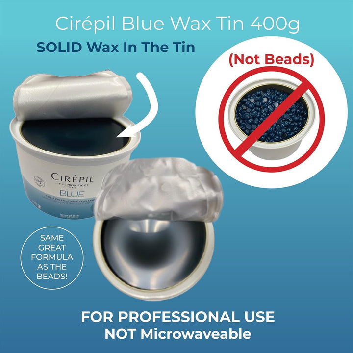 Cirepil - Azul - Lata de cera dura de 400g \/ 14.11 oz - Cera para...