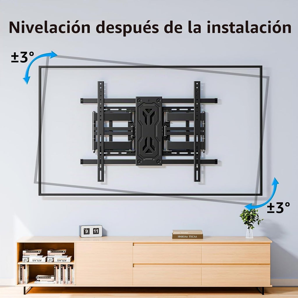 MOUNTUP Soporte de pared para TV con capacidad para 250 libras para televisores grandes de 50 a 110 pulgadas, soporte de TV delgado de movimiento completo de 1.65 pulgadas con extensión, giratorio e