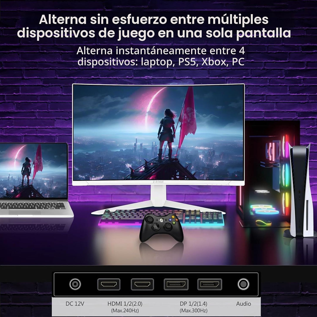 Z-Edge - Monitor curvo para juegos de 27 pulgadas, monitor curvado...