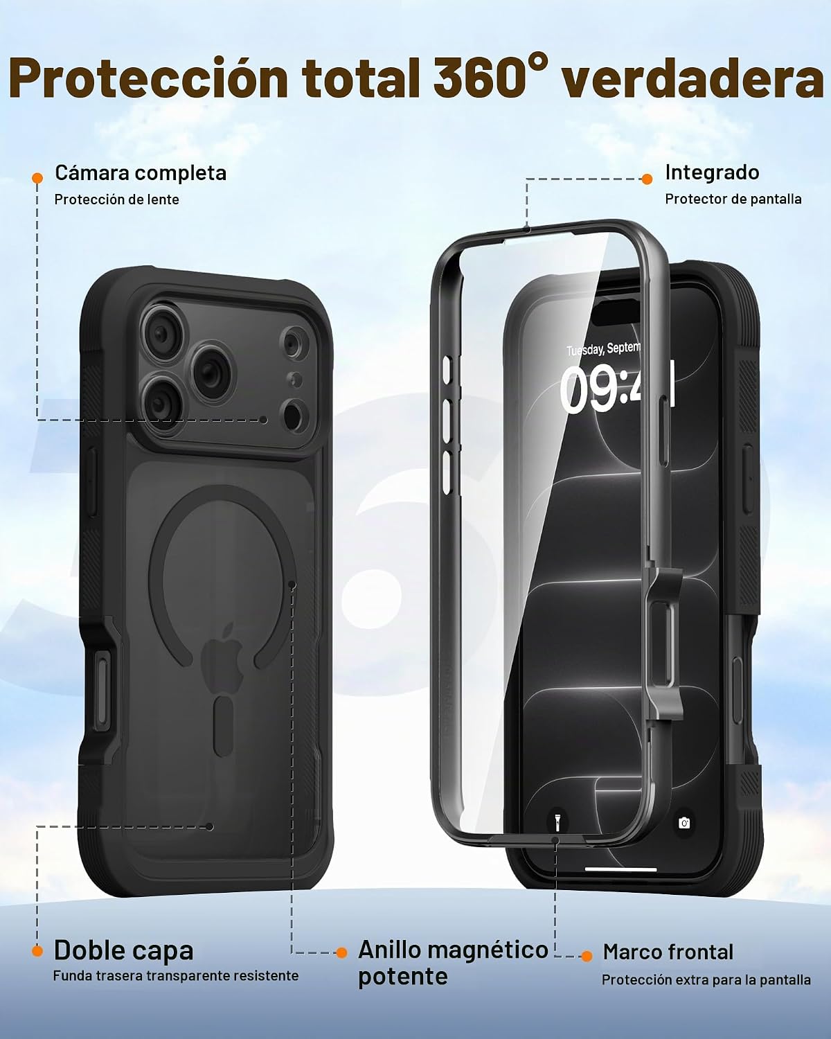 Diaclara Funda magnética y protector de pantalla para iPhone 18 Pro Max