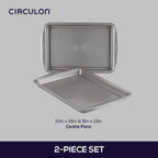 Circulon Bakeware - Juego de sartenes antiadherentes para hornear, 2 piezas, color gris