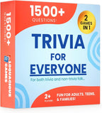 Trivia for Everyone - Juego de trivia para adultos y adolescentes, más de 1500 preguntas y 2 niveles de dificultad - Divertido juego de cartas familiar para noches de juegos, fiestas