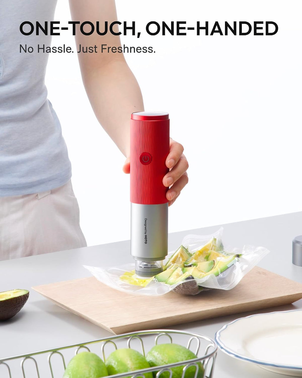 HOTO Sellador al vacío de mano para alimentos, portátil, inalámbrico