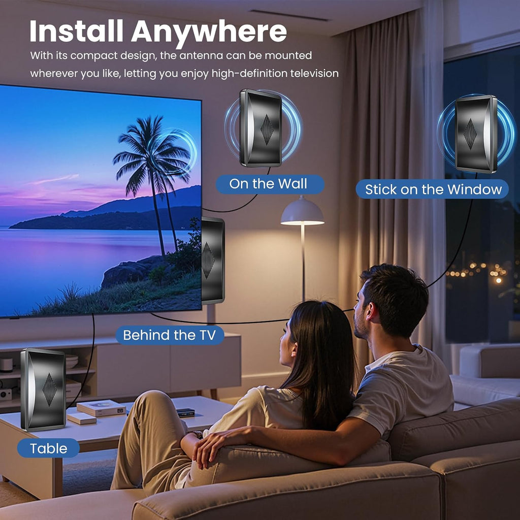 Antena de TV inteligente 2026 para interiores, rango de más de 6000 millas