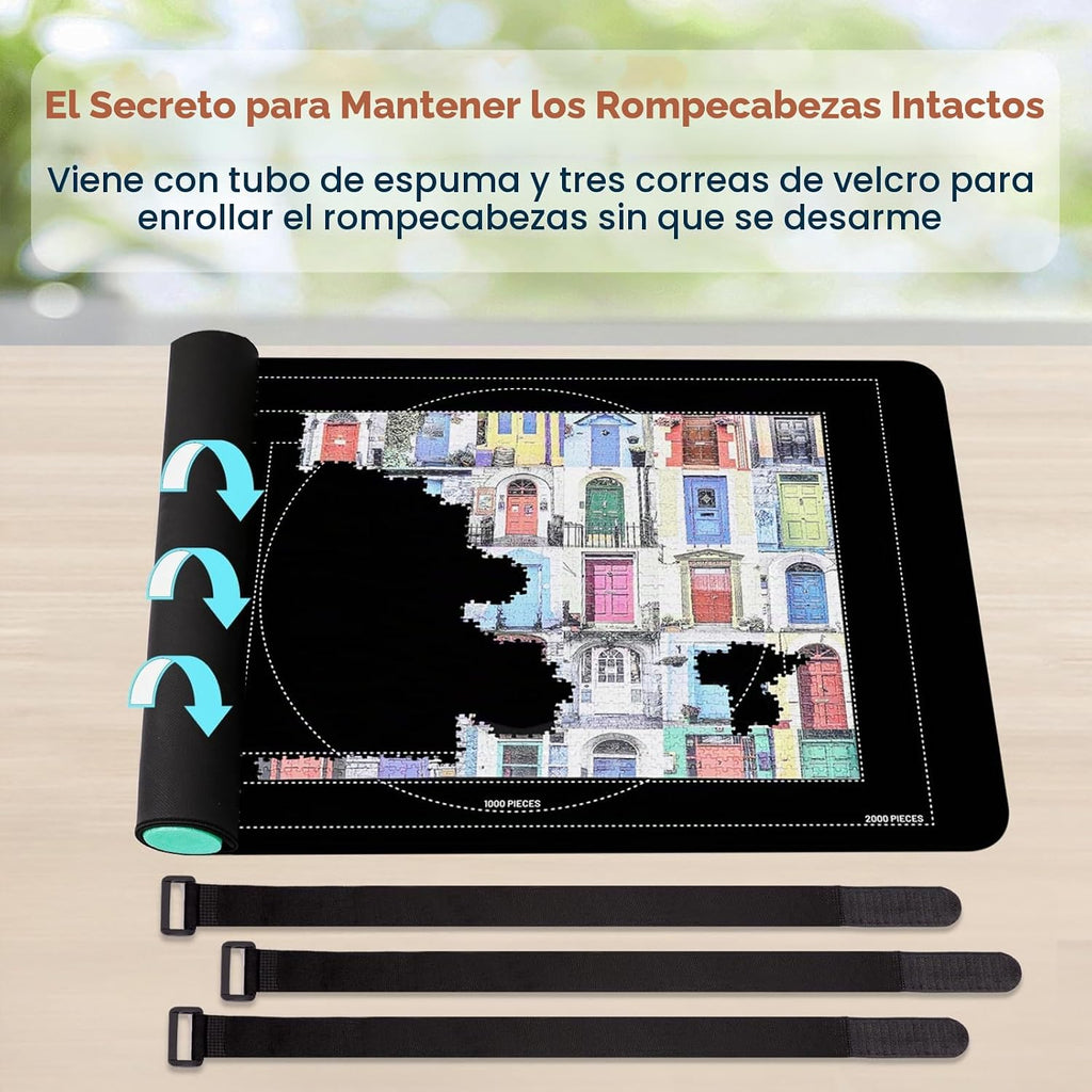 Pohxev - Tapete enrollable para rompecabezas, almohadilla portátil ahorradora de 48" x 31" para hasta 2000 piezas, alfombrilla enrollable para rompecabezas con parte inferior de goma antideslizante y