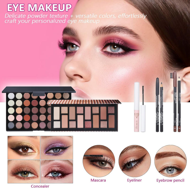 Kit de maquillaje de viaje, juego de maquillaje para niñas adolesce...
