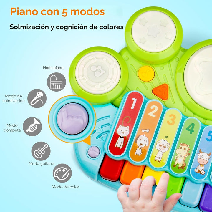 Juguetes Musicales para Bebés 3 en 1 Piano Teclado Xilófono Juego d...