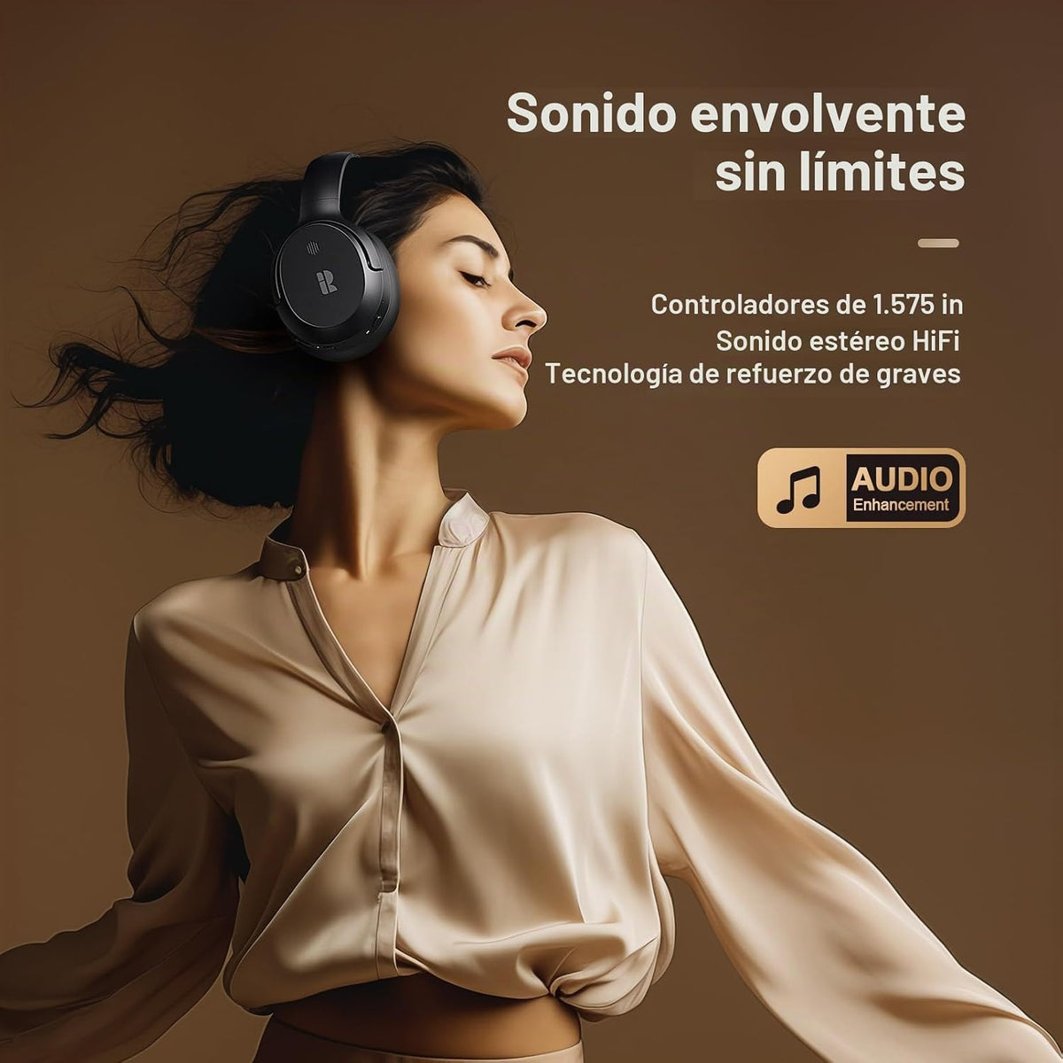 Calmbee Auriculares híbridos con cancelación activa de ruido inalámbricos
