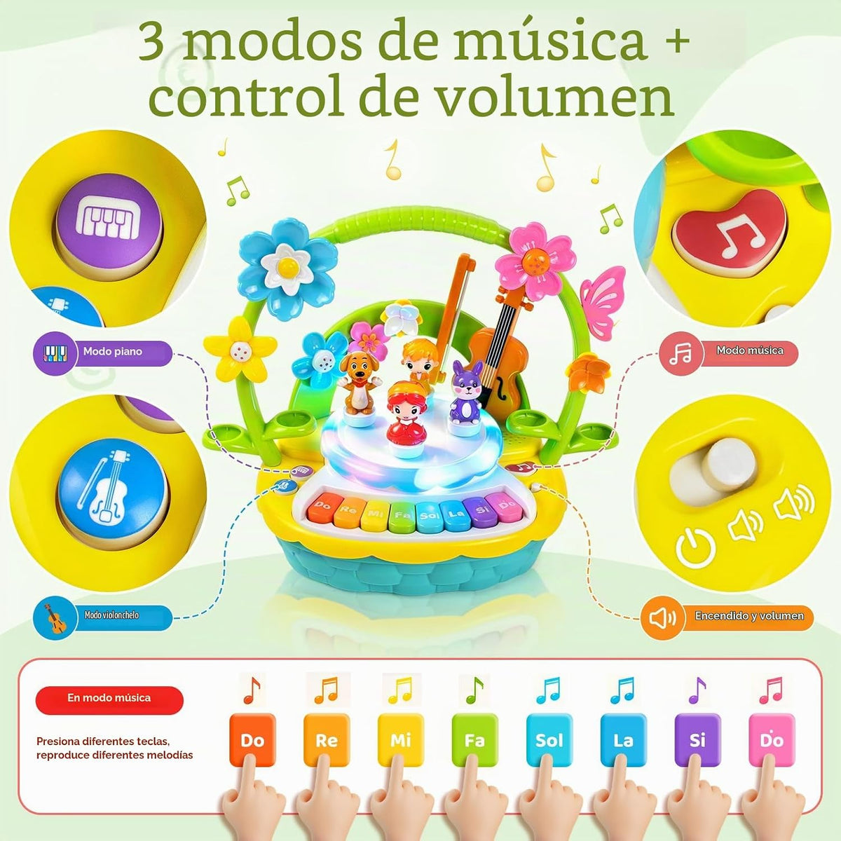 Juguetes para niñas de 2 años, juguete musical para niños pequeños con