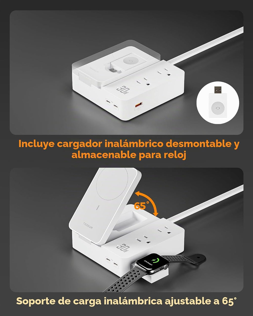 TESSAN Magic 30W estación de carga cargador de teléfono USB con carga