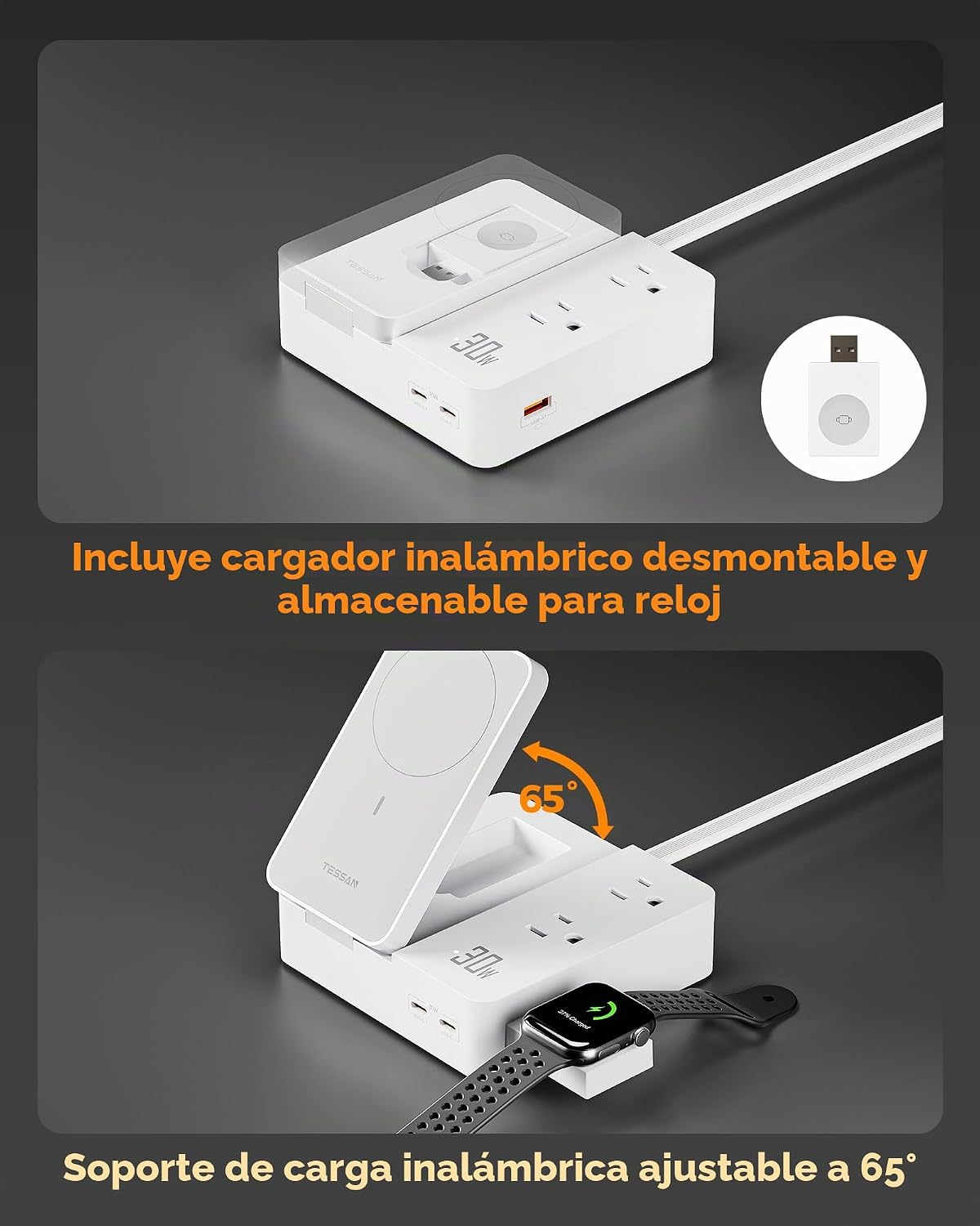 TESSAN Magic 30W estación de carga cargador de teléfono USB con carga