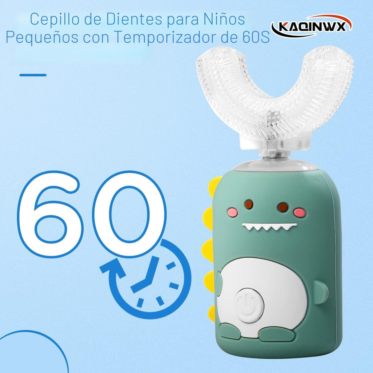 KAQINWX Cepillo de dientes eléctrico en forma de U para niños de 2...