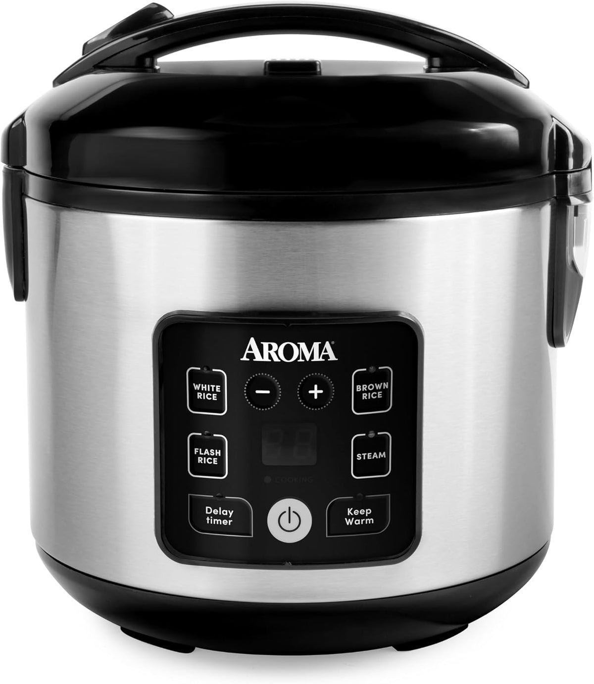 AROMA® CoreCoat™ - Arrocera digital y vaporera para arroz integral con revestimiento de cerámica antiadherente (8 tazas cocidas, 4 tazas sin cocinar)
