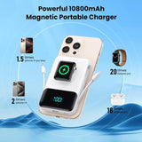 Cargador portátil magnético para iPhone con cable incorporado, banc...