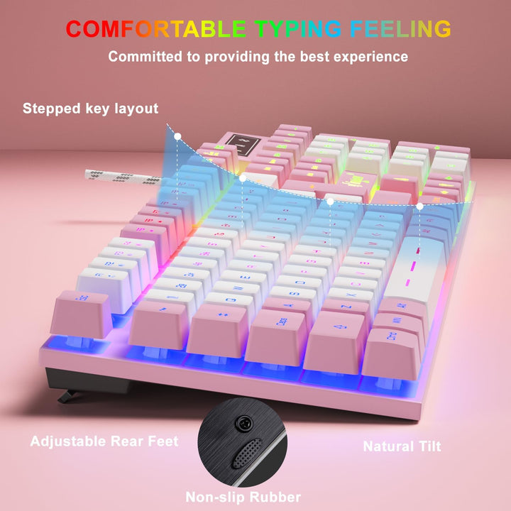 BlueFinger Combo de teclado RGB para juegos y mouse retroiluminado,...