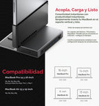 Brydge ProDock Duo TB4 - Estación de acoplamiento para MacBook, monitor dual 4K 60Hz | Base vertical Thunderbolt 4 para MacBook Pro 14/16 y Air 13/15 (M1-M5), 12 puertos, 96W, MagSafe | Funda Air de