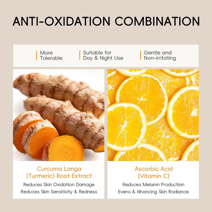 QUIYUM Juego de cuidado de la piel, cúrcuma con vitamina C, 7 pieza...