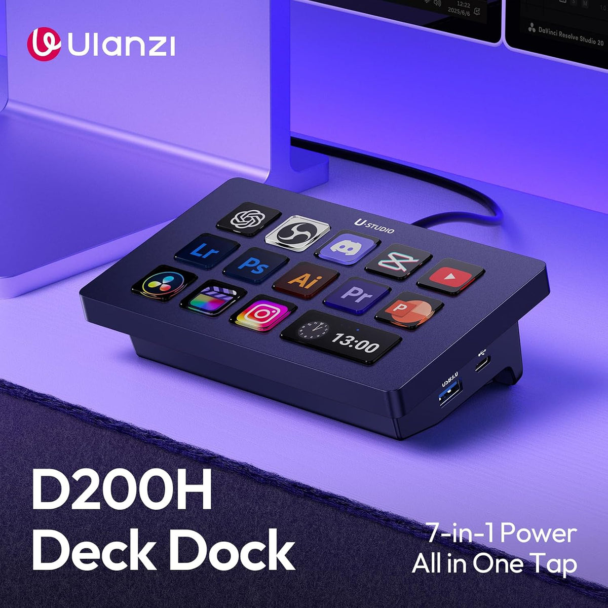 ULANZI, D200H, hub USB