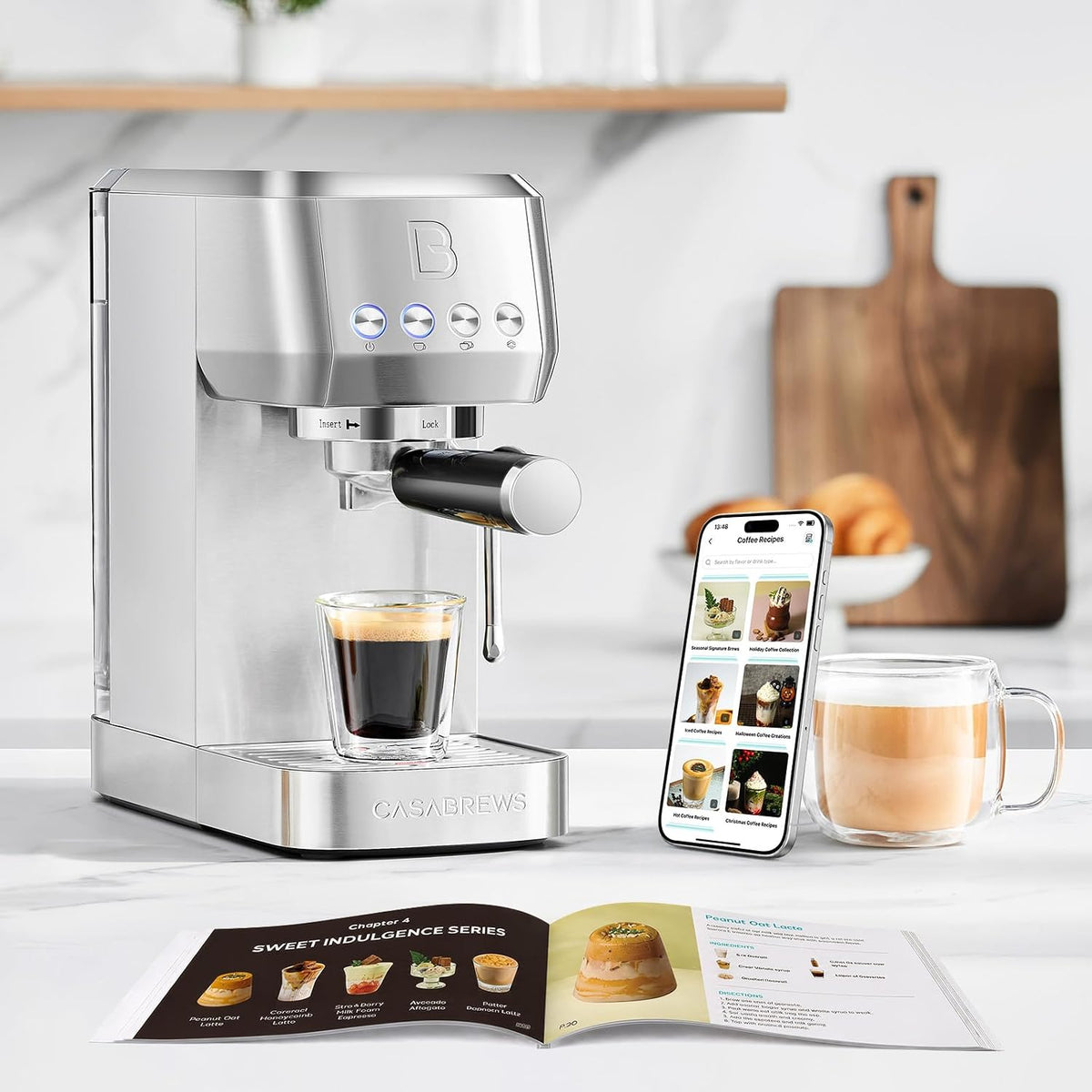 CASABREWS Máquina de café espresso de acero inoxidable 3700 Essential con