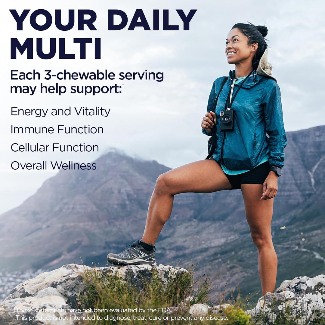 KAL Suplementos energéticos mejorados, multivitamínico masticable d...