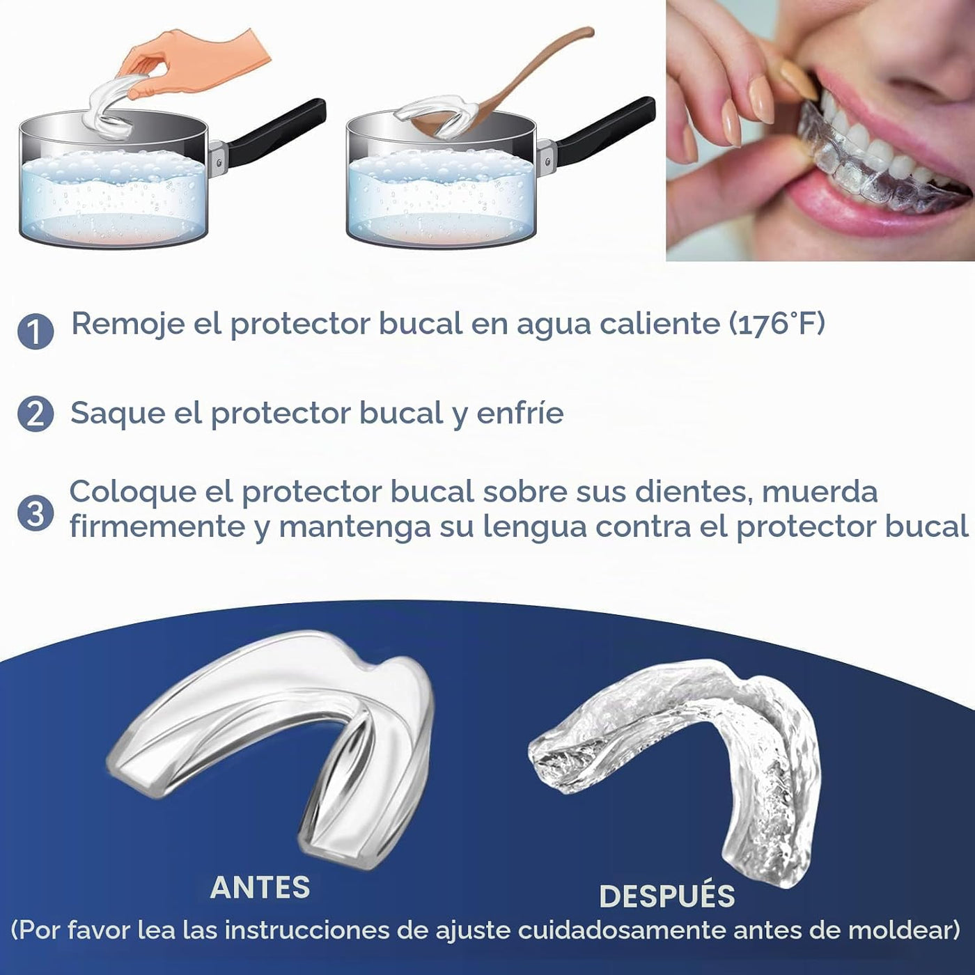 Bokzen Protector bucal para niños para rechinar dientes, paquete de...
