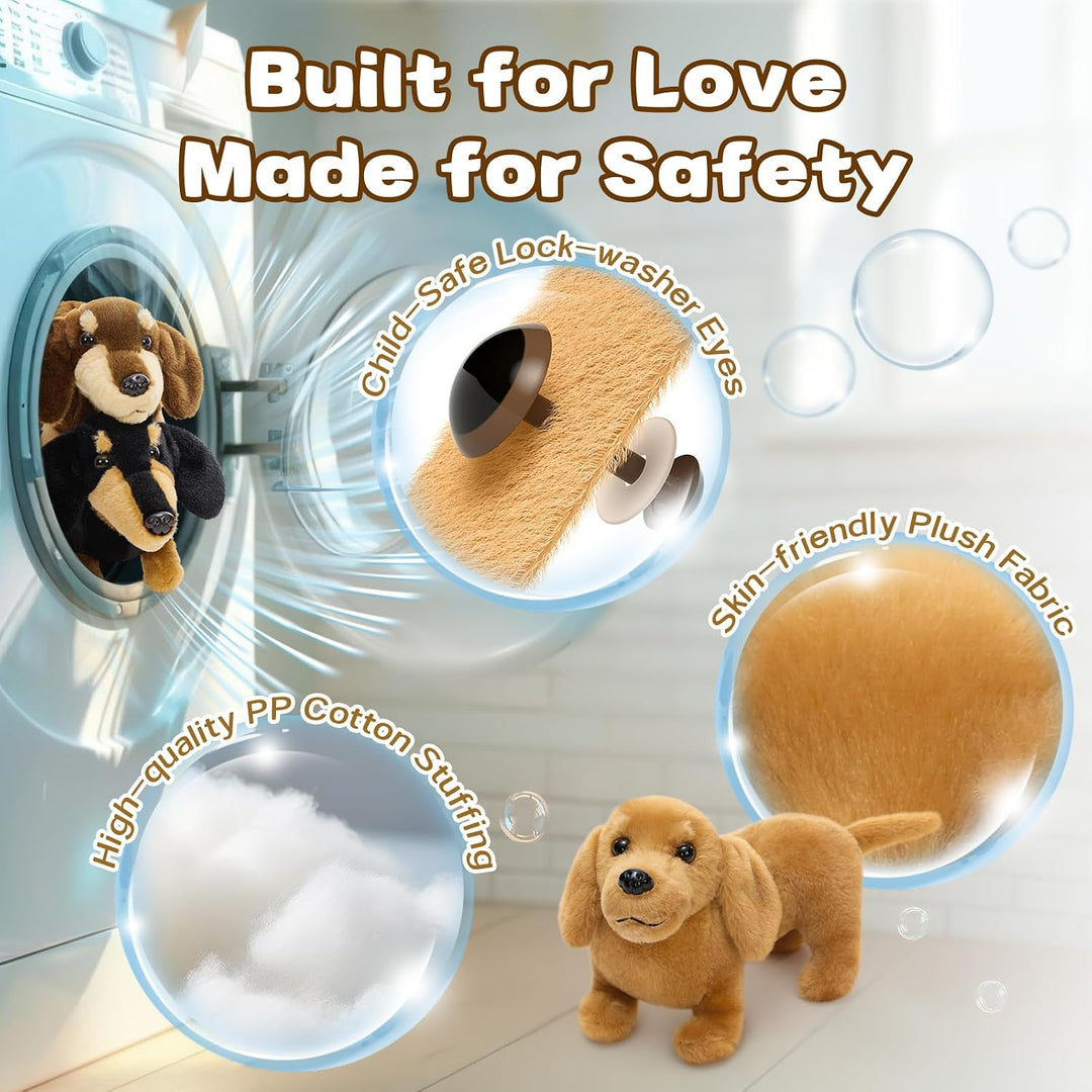 MorisMos 3 paquetes de animales de peluche de perro salchicha a gra...