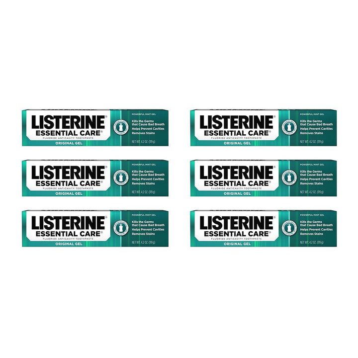 Listerine Pasta de dientes de fluoruro de gel original de atención...