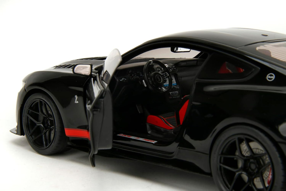 Jada Pink Slips 2022 Shelby GT500 Code Red - Modelo fundido a presión a escala 1:18 con puertas de apertura y dirección de trabajo, para coleccionistas y entusiastas mayores de 14 años, color negro