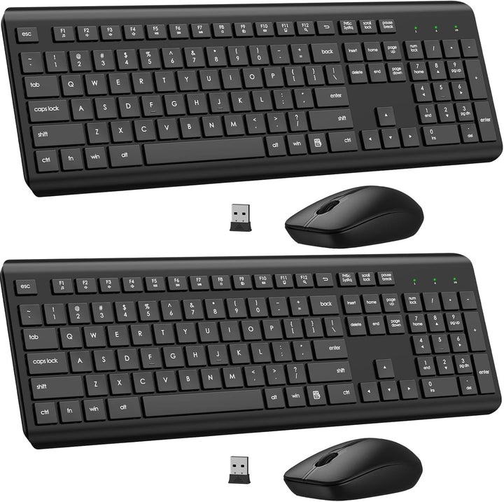 Combo de teclado y ratón inalámbricos, teclado y ratón ergonómicos...