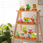 CUBIMANA Paquete de 12 mini construcción botánica de flores para adultos y