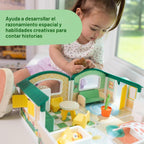 Melissa & Doug Cheery Lane - Casa de juegos modular y figuras, juego de