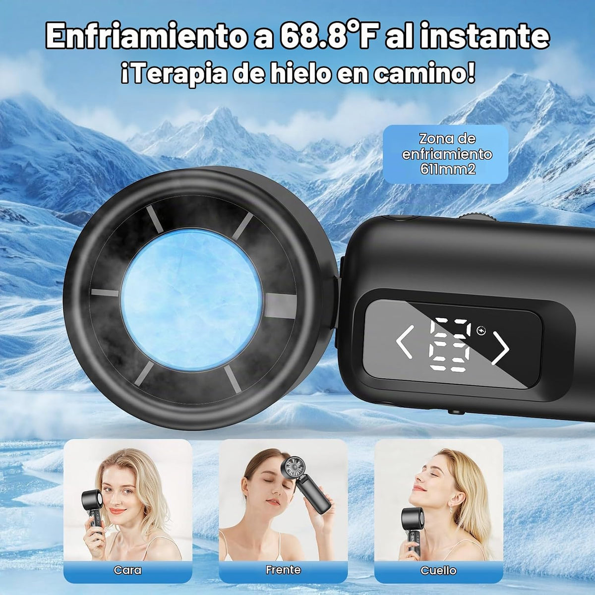 Guirngou Ventilador turbo portátil de mano, viento de 1 a 100 veloc...