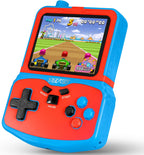 Consola de videojuegos portátil para niños, 220 juegos clásicos retro integrados, reproductor de mano Plug & Play con pantalla IPS de 3.5 pulgadas, juguete de viaje recargable, regalo de cumpleaños para niños y niñas, azul