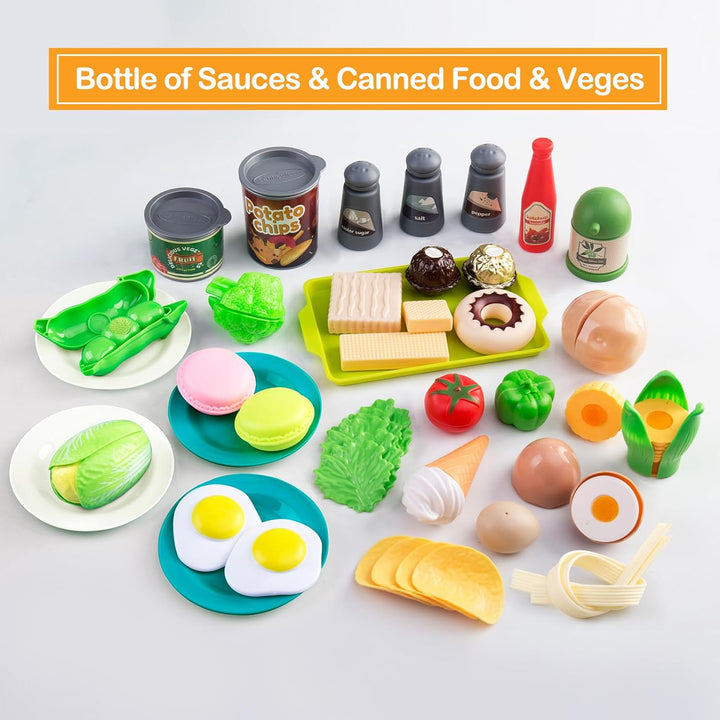 Juego de cocina de 150 piezas, accesorios de cocina para niños pequ...